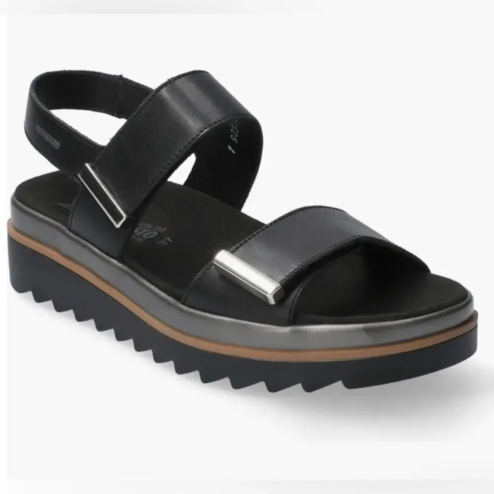 Mephisto Womens Dominica Leather Sandal - Black Leather NEW - Picture 2 of 14